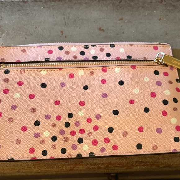 Kate Spade Pink and Black Polka Dot Wallet